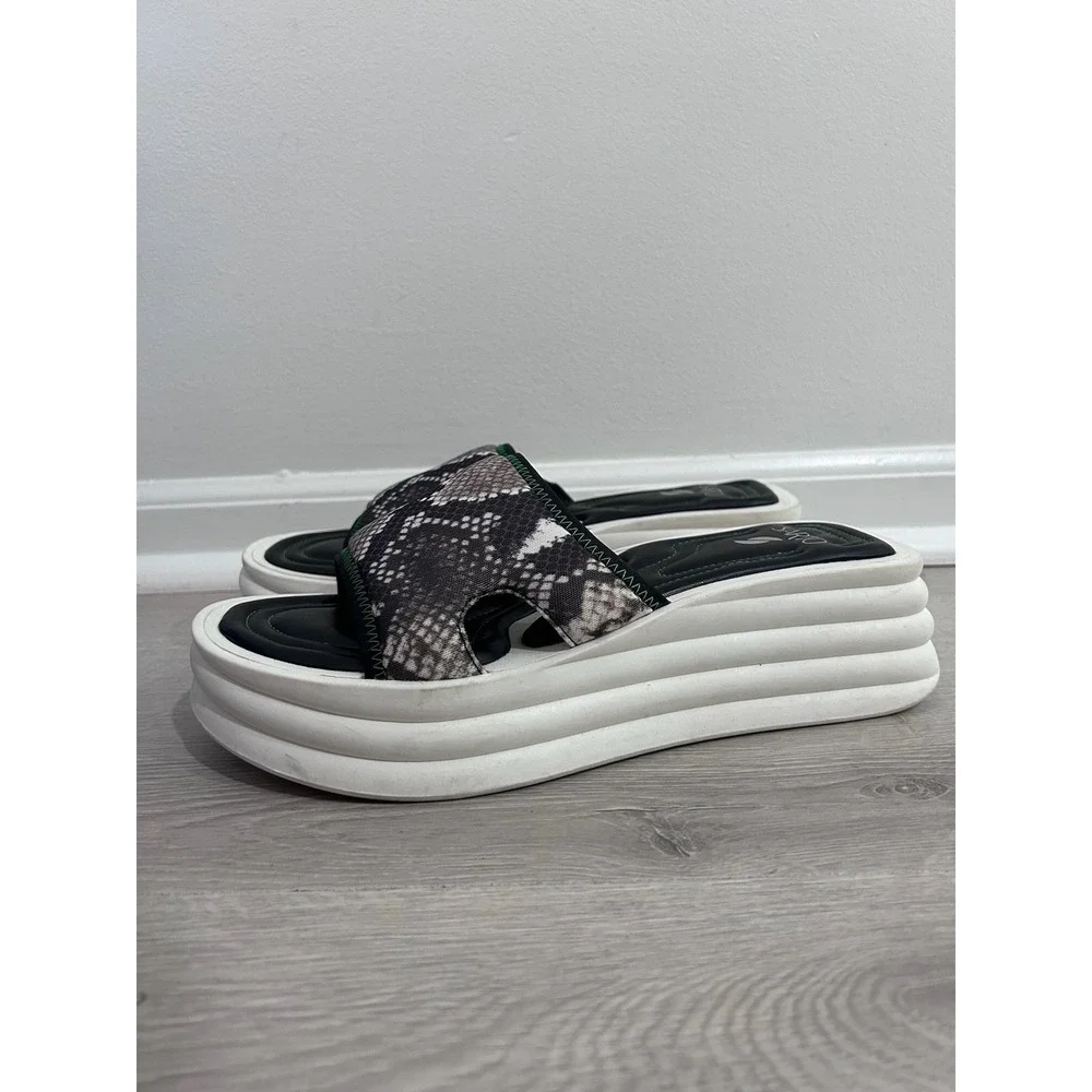 Franco Sarto‎ Vina-2 Snakeskin Platform Slide Sandals Womens 11 Animal Print Y2K
